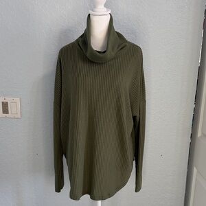 Time and Tru Olive Green Cowl Neck Sweater